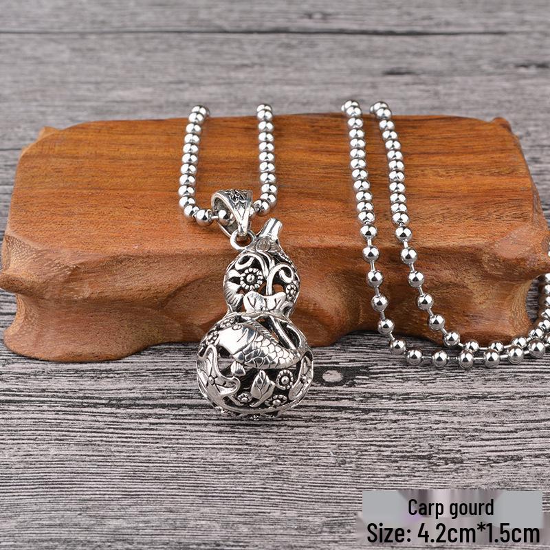 

Этническое длинное ожерелье East Butterfly - Ретро кулон в виде замка долголетия и цепочка из круглых бусин для мужчин и женщин