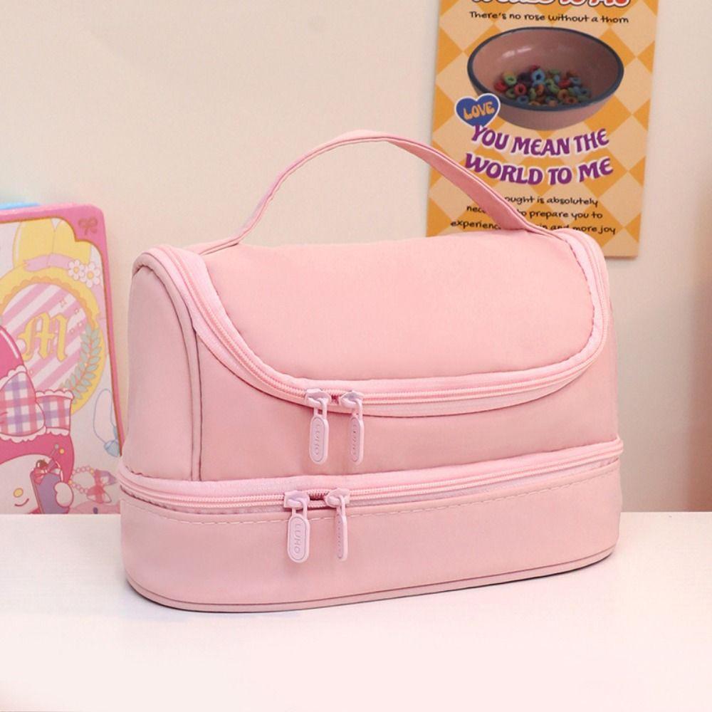 Non-woven Fabric Pencil Case Large Capacity Stationery Storage Pouch Handheld Pen Bag  School