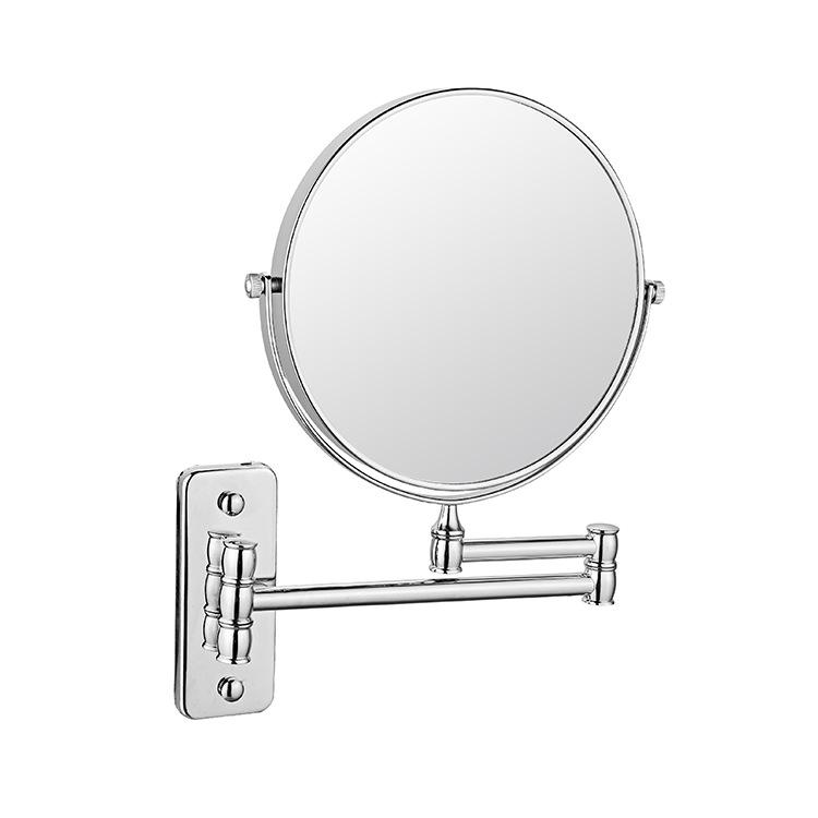 Wall-Mounted Double-Sided Foldable Makeup Mirror with Magnification for Bathroom and Toilet.