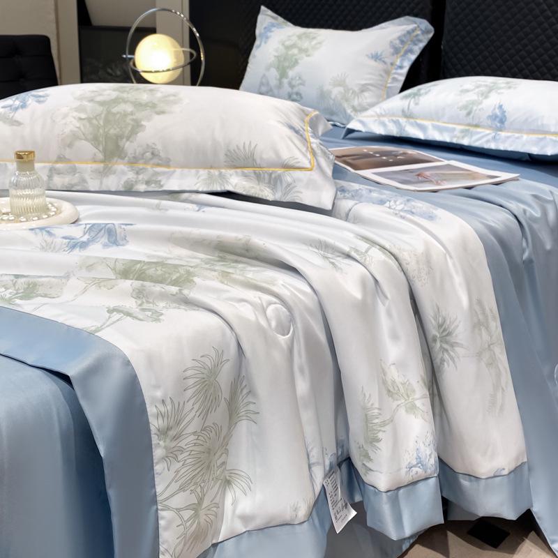 Tencel Summer Quilt Set: 25 Designs - Lightweight Silk, Washable, Perfect for Student Dorm Beds