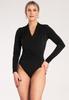 Body Kopertowe Damskie - Body Damskie Eleganckie - Czarne Body M1167 R. S/M