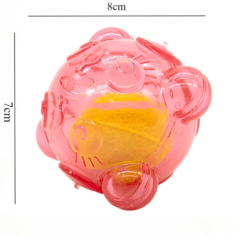 Pet Dog Toy Dog Squeaky Interactive Toy Dog Tennis Ball Bear Head Bite Resistant Grinding Teeth Squeeze Vocal Ball Pet Chew Toy