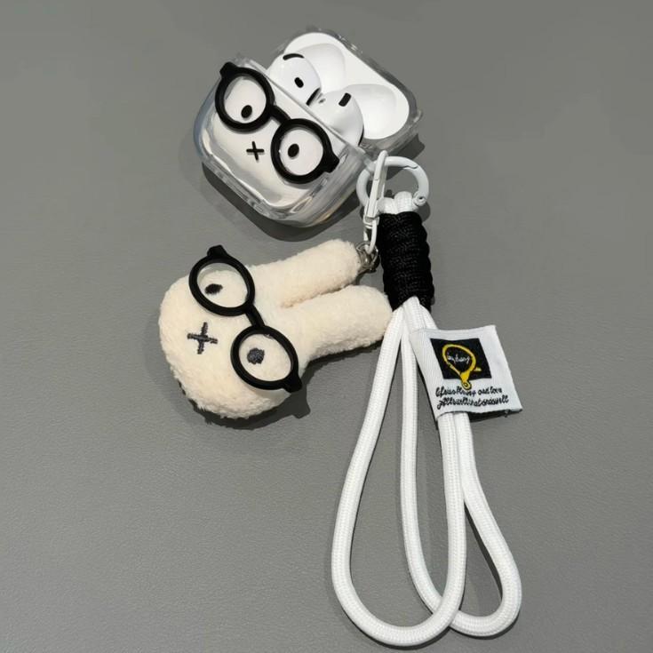 Cute Glasses Miffy Rabbit AirPods Pro1 Apple Bluetooth Headset Case 1/1 Generation Cartoon Protective Case