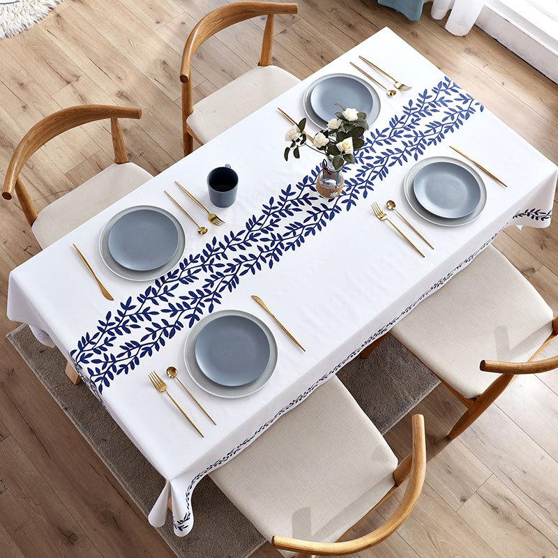 Geometric Floral Printed Rectangular Tablecloth For Table And Home Decoration Waterproof Coffee Tablecloth