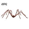 Halloween Lawn Ornaments Giant Spider Scary Orange Black Hairy Spider Decoration Realistic Furry Prop Hanging Decor with Red Eyes for Porch