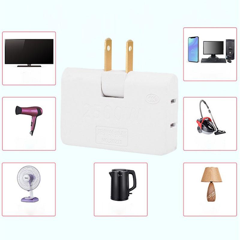 Rotatable US ac wall charger power Socket Converter 1 to 3 way 180 Degree Extension wall Plug Multi Slim Outlet Adapter Light