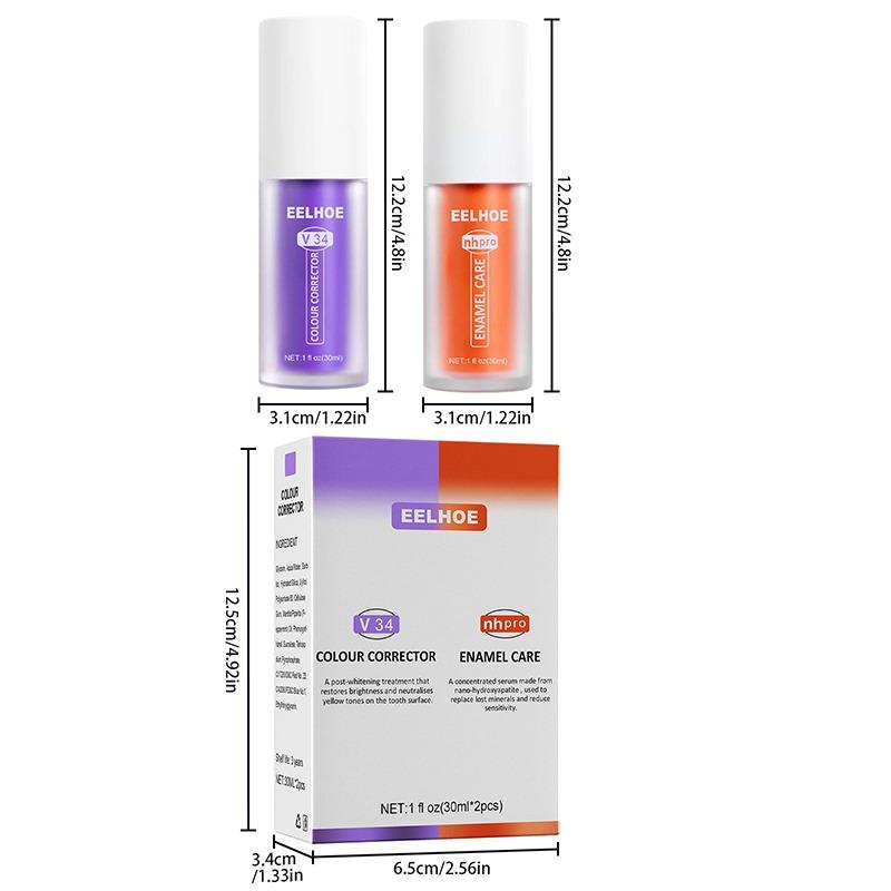 V34 Toothpaste Purple Orange Repair Teeth Oral Care Whitening Clean Stains Toothpaste