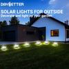 4-piece outdoor solar ground lights, 8 LED solar ground lamps, waterproof, suitable for patios and gardens (white light)