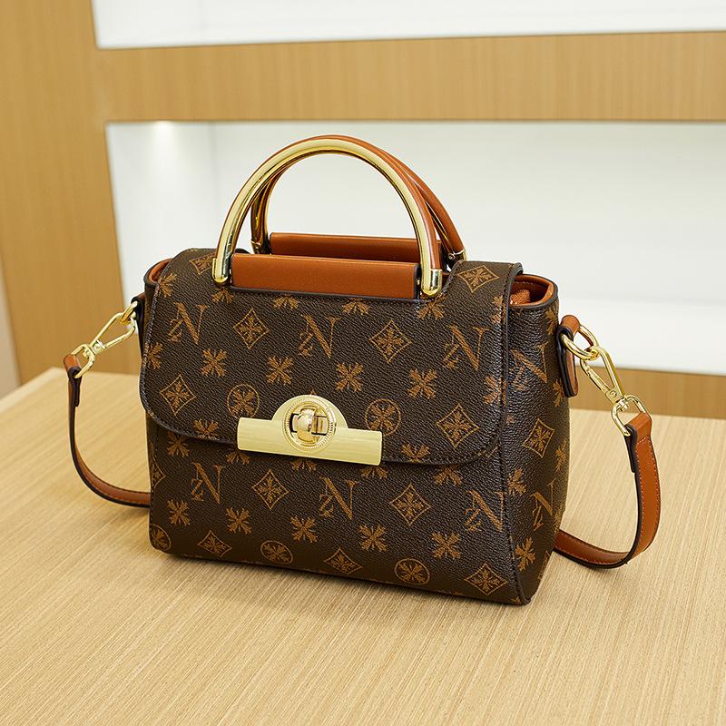Retro Print Fashion New Women's Bag Korean Style Small Square Bag Ins Simple and Versatile Shoulder Bag Crossbody