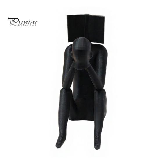 Stable Phone Stand 3D Printed Reading Man Statue, Abstract Book Head Sculpture, One-piece Print Creative Desk Decor, Holder for Home Office