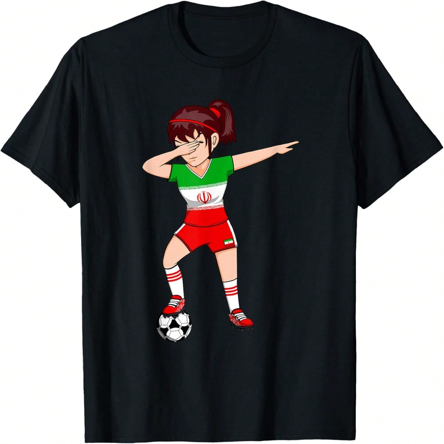 Dabbing Soccer Girl Jersey Football Lovers Art T-Shirt S разноцветный