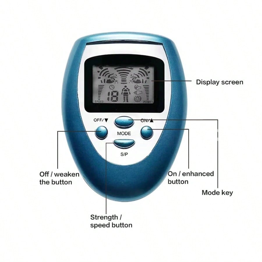 Mini TENS EMS Combo Unit Muscle Stimulator Electric Pulse Massager Low Frequency Body Pain Relief Therapy Multi Modev