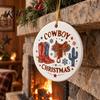 Festive Home Decor Ceramic Christmas Ornament, 2D Double Sided Cowboy/Nutcracker/Holy Berry Hanging Holiday Window Decorations Ornament for