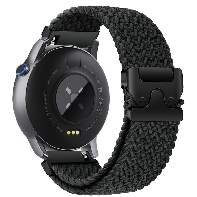Cinturino in Nylon Intrecciato Compatibile per Huawei GT5 e Samsung Watch4567 con Fibbia ad Ombrello