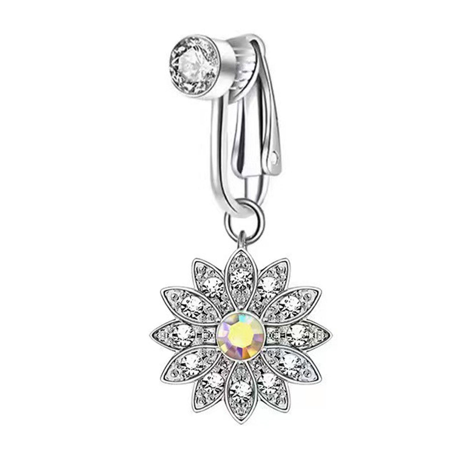 

Стильный циркониевый зажим для пупка без пирсинга, легко носить, регулируемое удобное медное украшение для тела 3