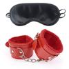 2pcs PU Leather Sex Handcuffs with Eye Mask Sex Toys for Couples Adult Games Bondage Restraints Erotic Accessories