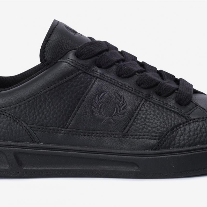 Fred Perry Men S Thick Lace Point Leather SneakerS B440 Textured Leather