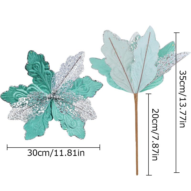 Simulated Flower Glitter Sequin Christmas Home Party Multiple Colors Unique Decorative Accessories