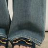 BCBG Fringe Detail Denim Pants Straight B5f7p356