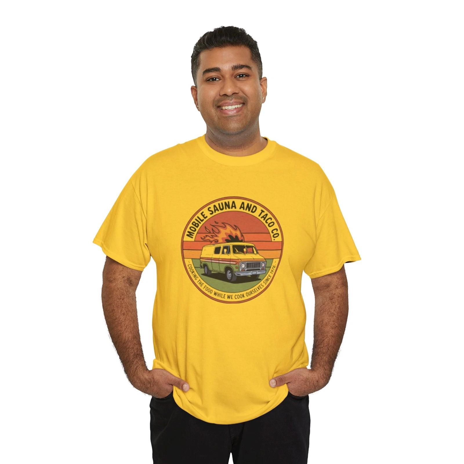 Vintage Food Truck Taco T Shirt Funny Mobile Kitchen Cooking Retro 70s Parody XL