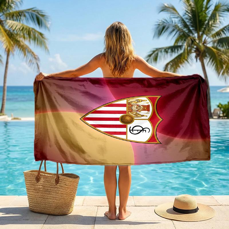 Sevilla FC print Quick Dry Beach Towel Microfiber Absorbent Portable Travel Swimming Towel