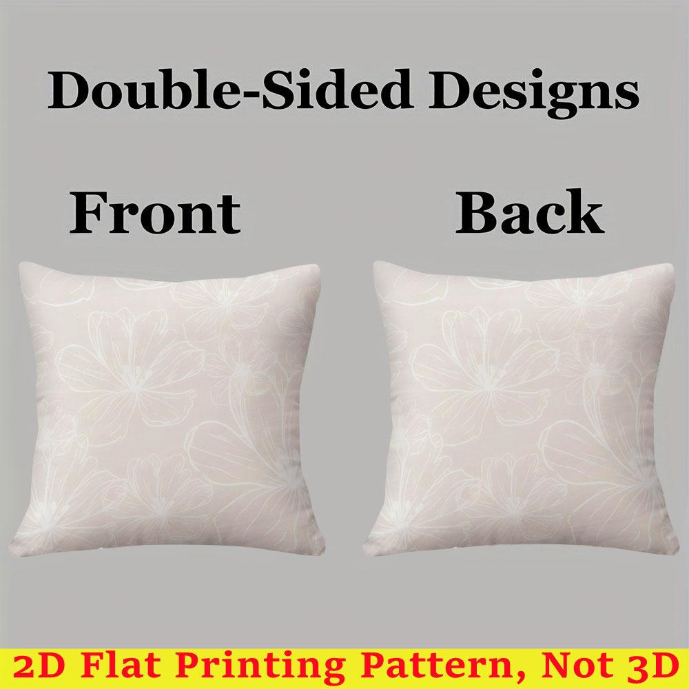 Minimal Floral Line Square Jacquard Pillow Cover for Sofa Office Waist Cushion Cover Home Decorative Pillowcase
