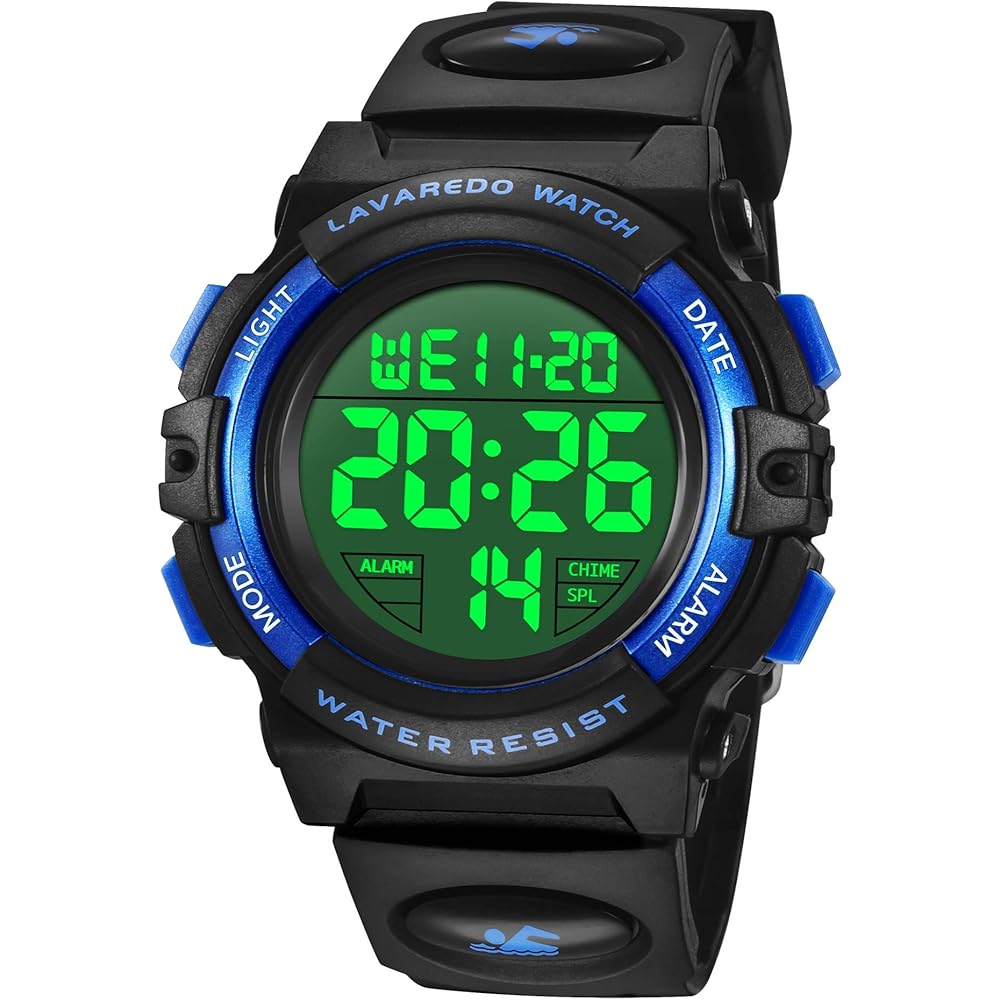 Kids Digital Sports Watch Waterproof 50m LED Display Stopwatch Date Alarm Outdoor Gift for Boys and Girls