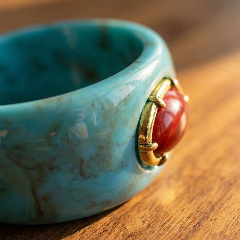 Exaggerated Resin Acrylic Bracelet Irregular Chunky Cuff Geometric Wide Bangle  Women