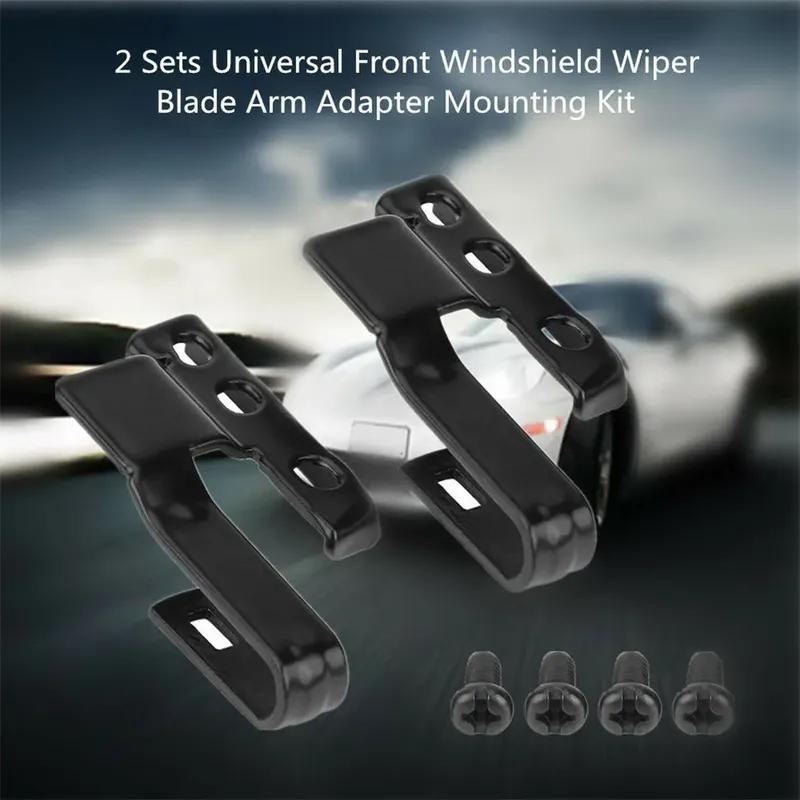 Universal Car Front Windshield Wiper Blade Arm Adapter Mounting Kit Black Anti Rust Wiper Adapter With Mounting Screws Included