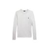 Polo Solid Color Logo Embroidered Long Sleeve T-Shirt Women Tops Gray WMPOKNINCU20701-020