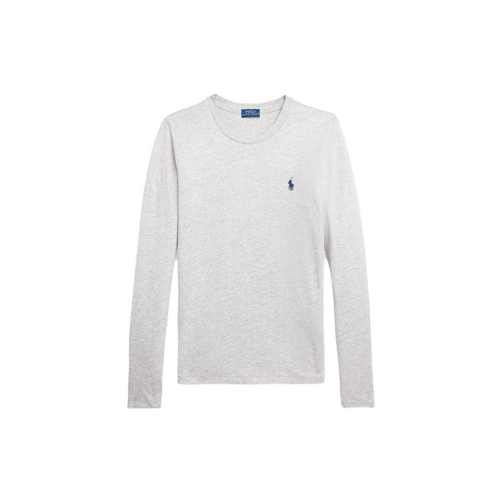 

Женская футболка с длинным рукавом Polo Ralph Lauren однотонная с вышивкой логотипа серая WMPOKNINCU20701-020 L