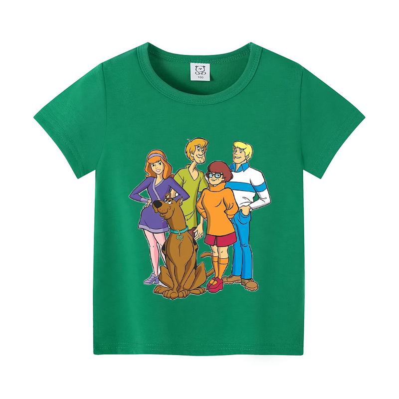 Scoobys Doos Kid Summer T-shirt Anime Tee Creative Cartoon Clothes Boy Girl Summer Short Sleeve Clothes Tops Birthday Gift