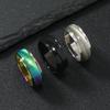 Men's Stainless Steel Sand Cat's Eye Titanium Ring - Creative Color Plated Design