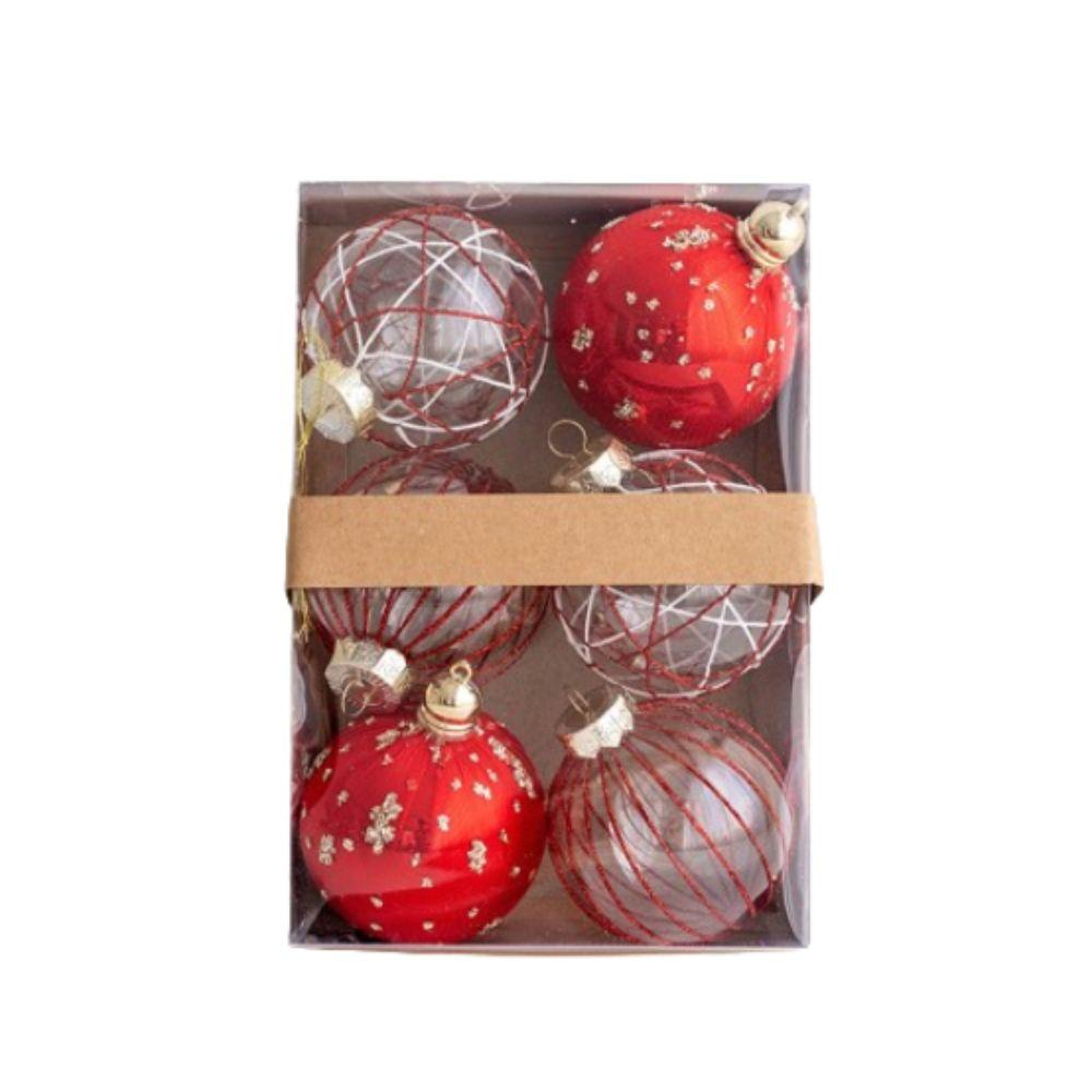 6pcs PET Painted Christmas Balls 8cm Merry Christmas Tree Decor  Party Favors