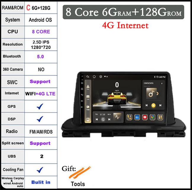 Touch Screen For Kia Cerato 4 IV 2018 - 2021 DSP Car Video Player Radio Multimedia GPS Navigation Bluetooth Wifi+4G