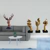 Resin Deer Head Figurine And Abstract Thinker Statues for Home Office Decor NightStand Desktop