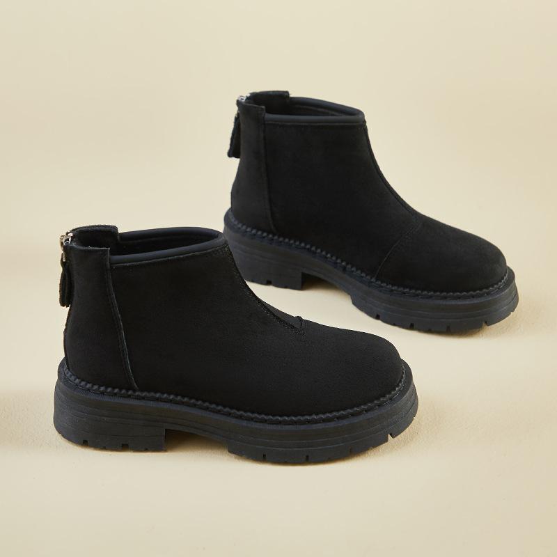

Женские армейские ботинки из искусственной замши на платформе, низкие, массивные, блочные, ботильоны «Челси» с молнией, удобные, осенне-зимние, нескользящие, короткие ботинки для ходьбы для женщин 40 чёрный
