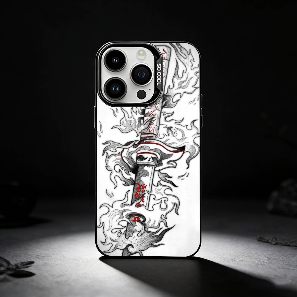 

Katana Phone Case For iPhone 17,16,15,14,13,12,11 Plus,Pro Max,XS,Colored silver phone case iPhone17air