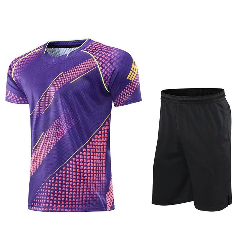 Mens Kids Badminton Sport Set Short Sleeve Shirt Shorts Custom Print Training Competition Wear