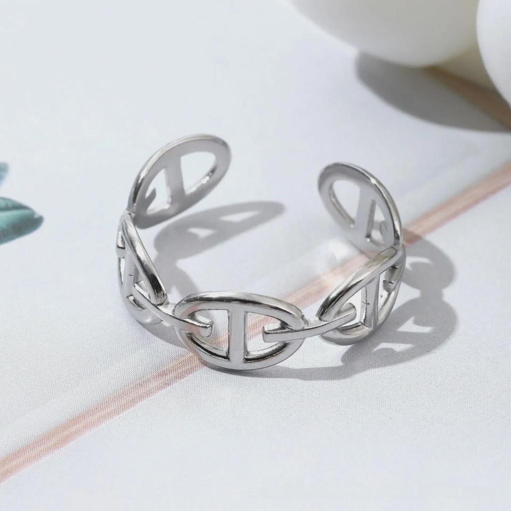 European & American Style Titanium Steel Open Ring - Fashionable, Versatile Jewelry for Women