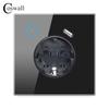 86 Type European WiFi Smart USB Socket with Tempered Glass - Compatible with Google Home & Alexa