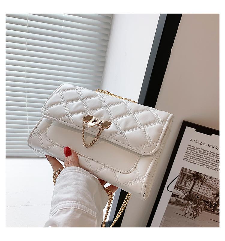 Temperament retro fashion shoulder bag women's 2025 new simple trend diamond chain crossbody small square bag
