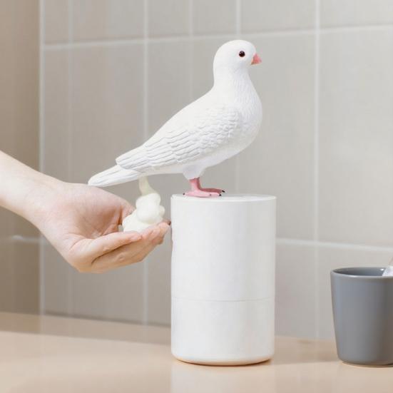 

Automatic Soap Dispenser with Pigeon Shape Infrared Sensor Technology Sensor Hands-free Soap Pump Bathroom Decor білий