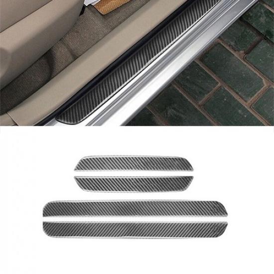 Carbon Fiber Door Sill Threshold Protection Cover Trim For Toyota Corolla 06-12