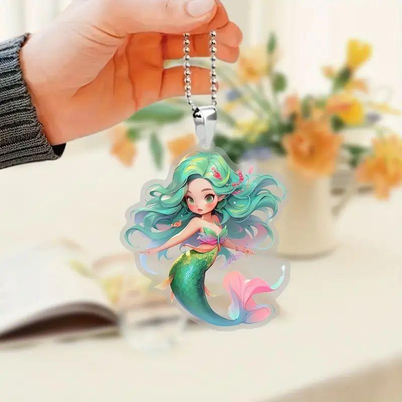 Charming Unique Acrylic Mermaid Car Pendant For Vibrant Decor Interior