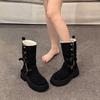 Two wear thin thick-soled heightening Martin boots, the new velvet warm and thin small short boots in the winter of this year