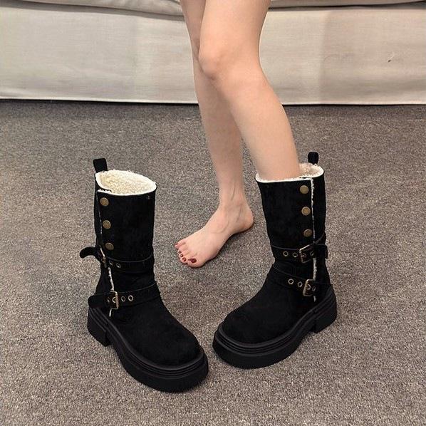 Two wear thin thick-soled heightening Martin boots, the new velvet warm and thin small short boots in the winter of this year