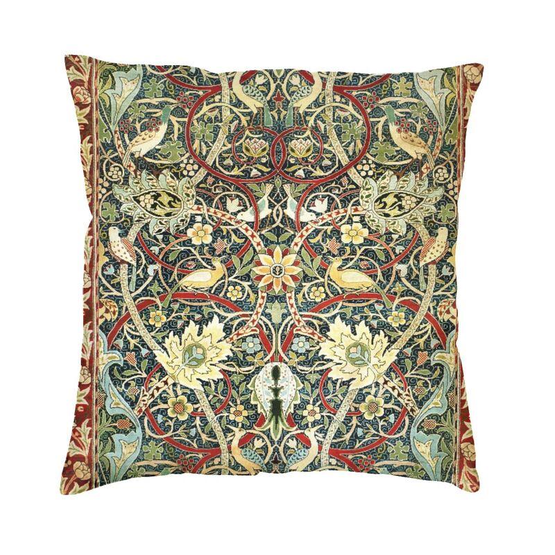 Роскошный чехол для подушки с лисой и зайцами от William Morris 45x45 см, бархатный текстильный чехол с цветочным узором, наволочка для автомобильной наволочки 40x40cm 16x16in
