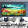 Abstract Colorful Flower Field Canvas Painting Printed On Canvas Floral Landscape Posters and Prints for Living Room Wall Decor