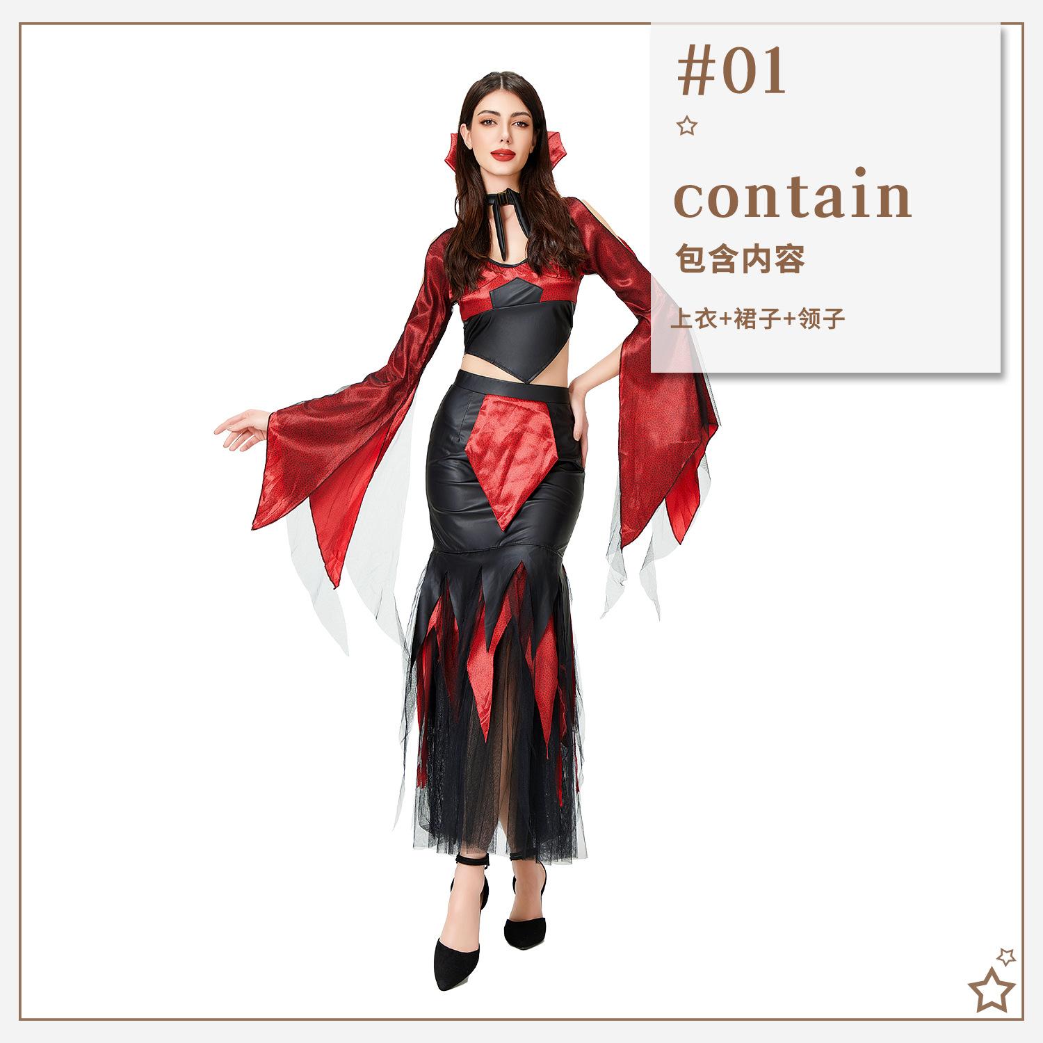 

Хэллоуин Взрослый Костюм Сексуальный Костюм Королевы Королева Облегающее Платье Вампир Сценический Костюм M